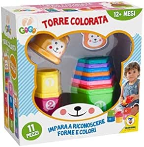 Teorema 64171 - Torre Colorata con Lettere e Numeri da Impilare, Multicolore