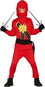 Fiestas Guirca Costume Ninja Rosso Bambino Taglia 7-9 Anni