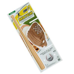 SET BASEBALL "MATCH" guanto palla e mazza