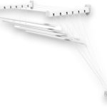 Gimi Lift 160 Stendibiancheria da Parete, Stendino a Soffitto, Saliscendi, Spazio di Stenditura: 9.5 m, Acciaio, Bianco, 160 x 45.5 x 135 cm