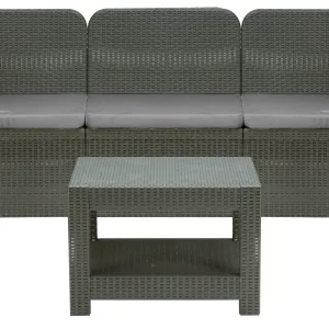 Set RATTAN POSITANO 2Pol+1 Div3Posti+1Tav+cusc  Antracite S7715Y