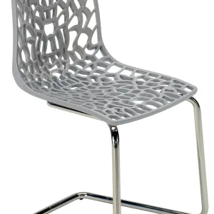 Sedia GROOVE gamba a C Grigio Perla S3364GP