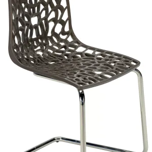 Sedia GROOVE gamba a C Moka S3364MK