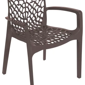 Sedia Design Spider Colore Moka, impilabile, 53 x 58 x 81 cm  S6626MK